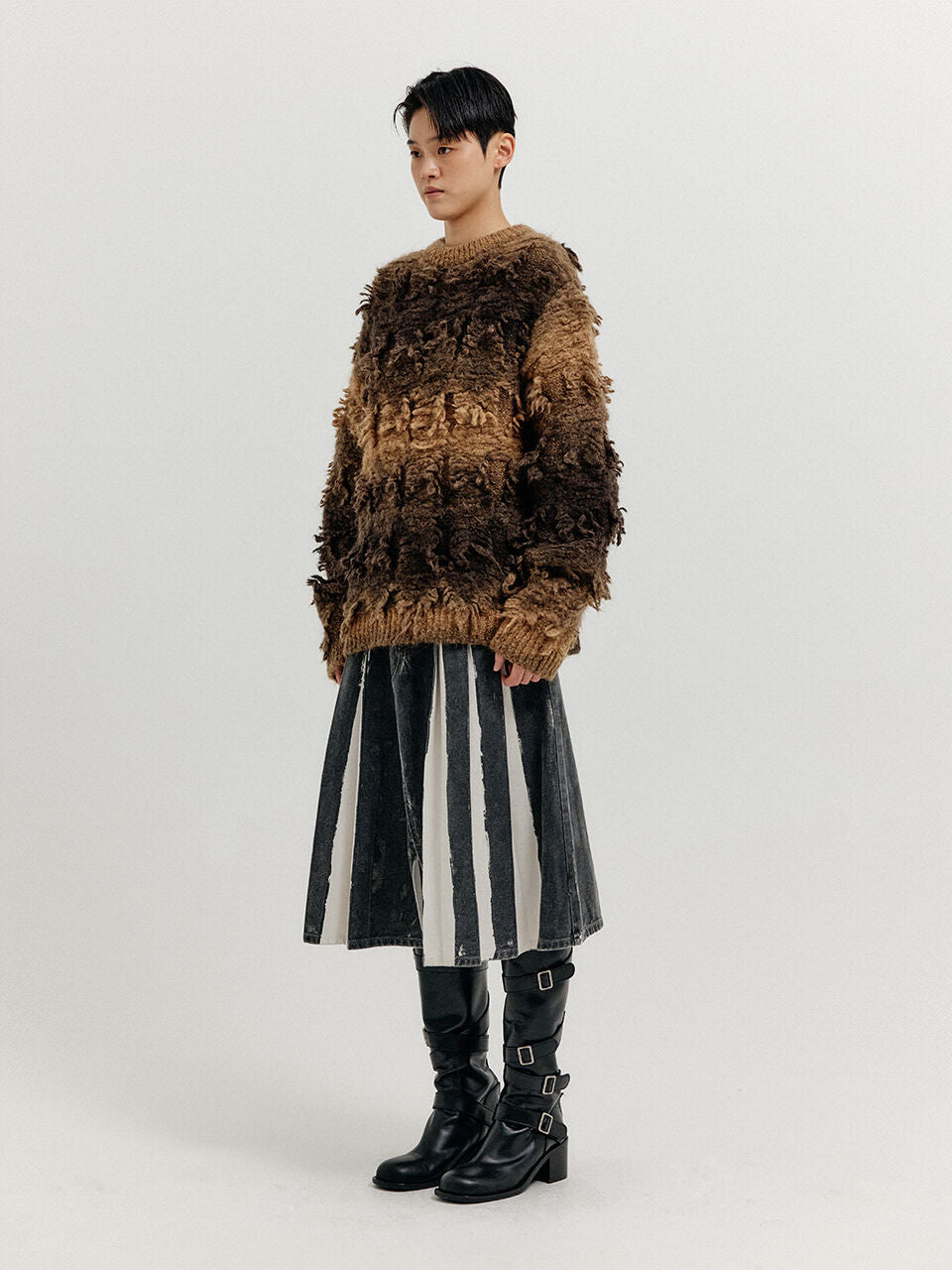 EENK EENK XINSTON Textured Knit Pullover - Brown