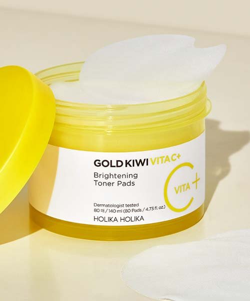 HOLIKAHOLIKA Gold Kiwi Vita C+ Radiance Toner Pad 80 sheets