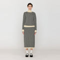 EENK EENK Gingham Check Knit Midi Skirt - Black/Ivory