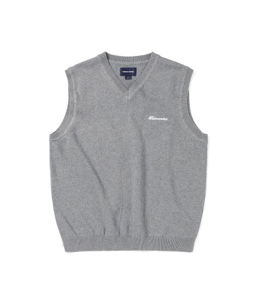 THISISNEVERTHAT THISISNEVERTHAT Script Logo Knit Vest Grey