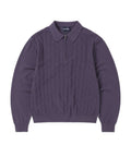 THISISNEVERTHAT THISISNEVERTHAT Cable Knit Zip Polo Violet