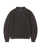 THISISNEVERTHAT THISISNEVERTHAT Cable Knit Zip Polo Unisex