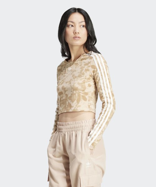 ADIDAS ADIDAS AOP 3S Crop Top - Beige