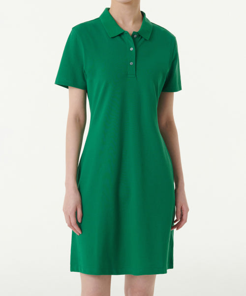 MUSINSA STANDARD WOMAN MUSINSA STANDARD WOMAN Women’s Pique Polo One-Piece (Irish Green)