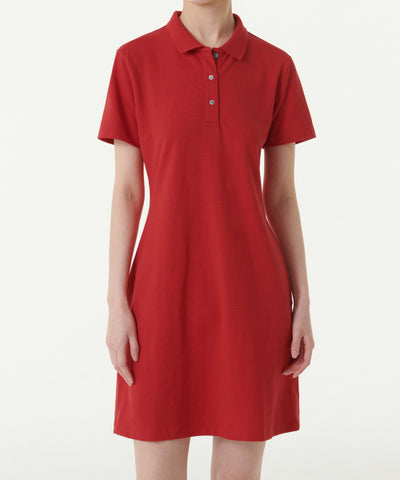 MUSINSA STANDARD WOMAN Women’s Pique Polo One Piece Red