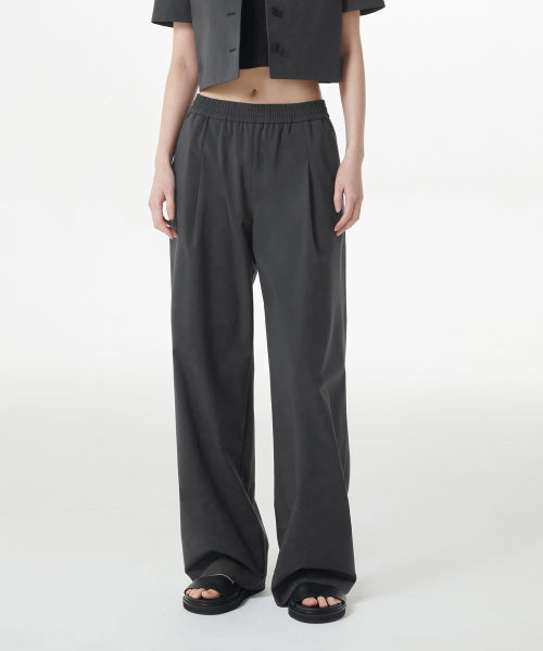MUSINSA STANDARD WOMAN MUSINSA STANDARD WOMAN Slacks Wide Banding [Gray]