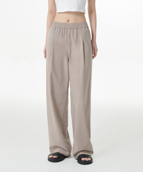 MUSINSA STANDARD WOMAN MUSINSA STANDARD WOMAN Slacks Wide Banding [Light Beige]