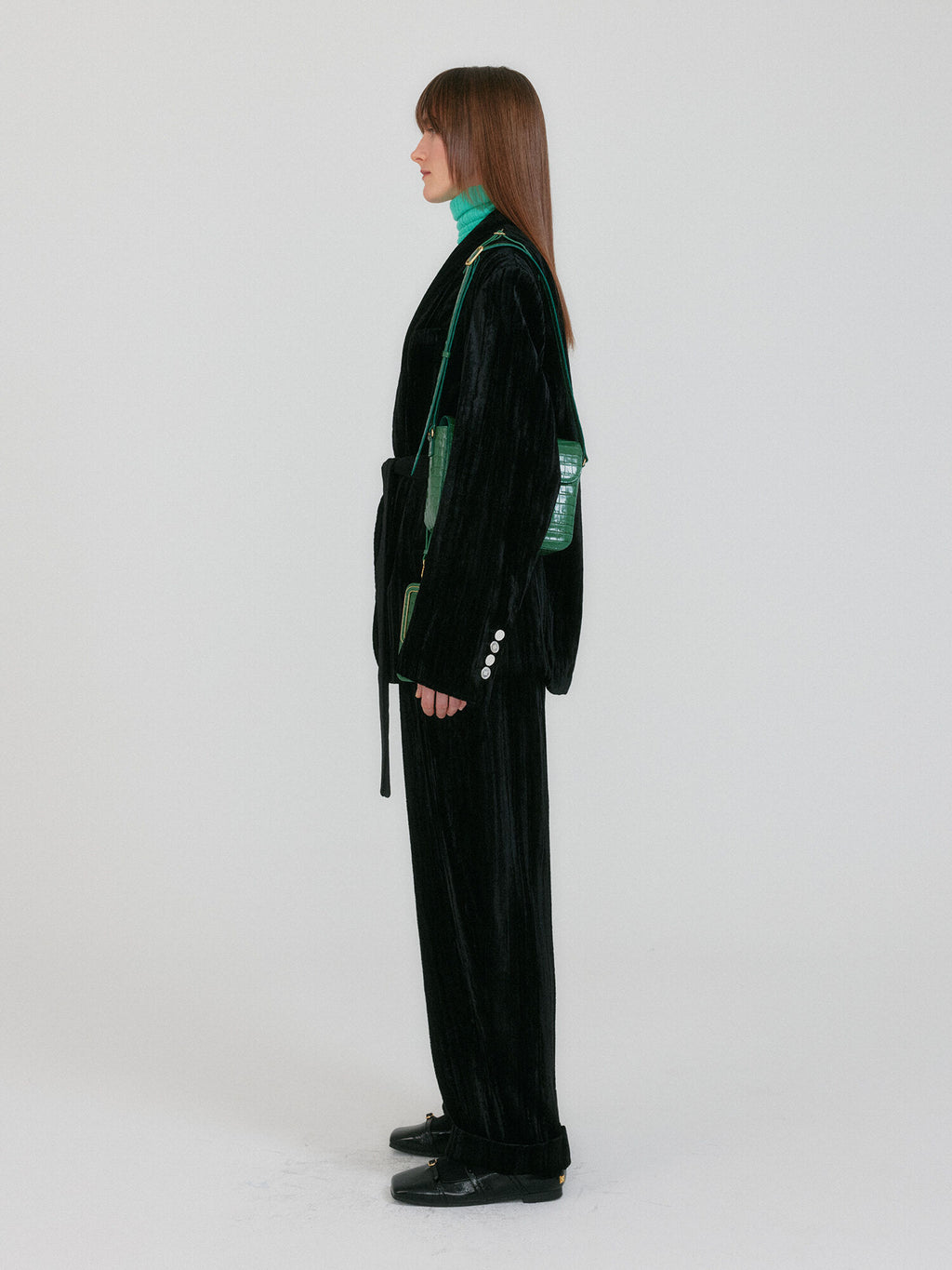 EENK ZOVIET Shawl Collar Single-Button Jacket - Black