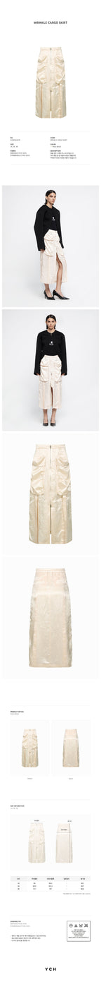 YCH WRINKLE CARGO SKIRT PALE BEIGE (R25SK6061PE)