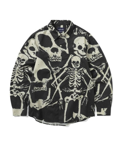 THISISNEVERTHAT THISISNEVERTHAT Skeletons Shirt Washed Black