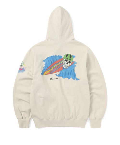 THISISNEVERTHAT THISISNEVERTHAT Surfing Skull Hoodie Natural