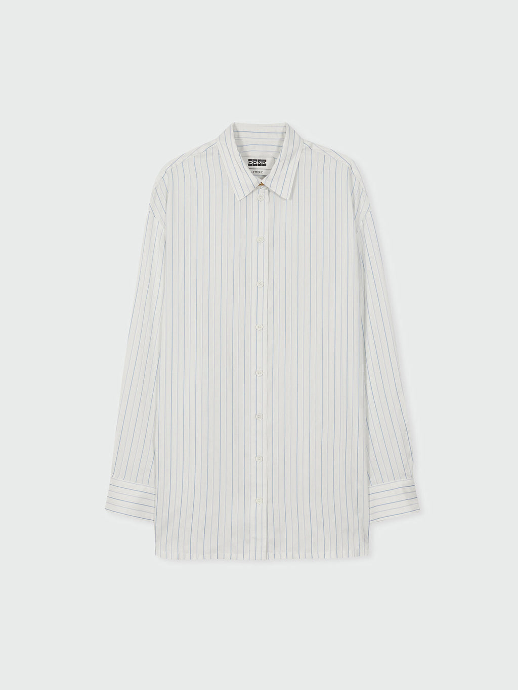 EENK ZANCY Oversized Shirt with Brooch - Ivory Stripe