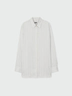 EENK ZANCY Oversized Shirt with Brooch - Ivory Stripe