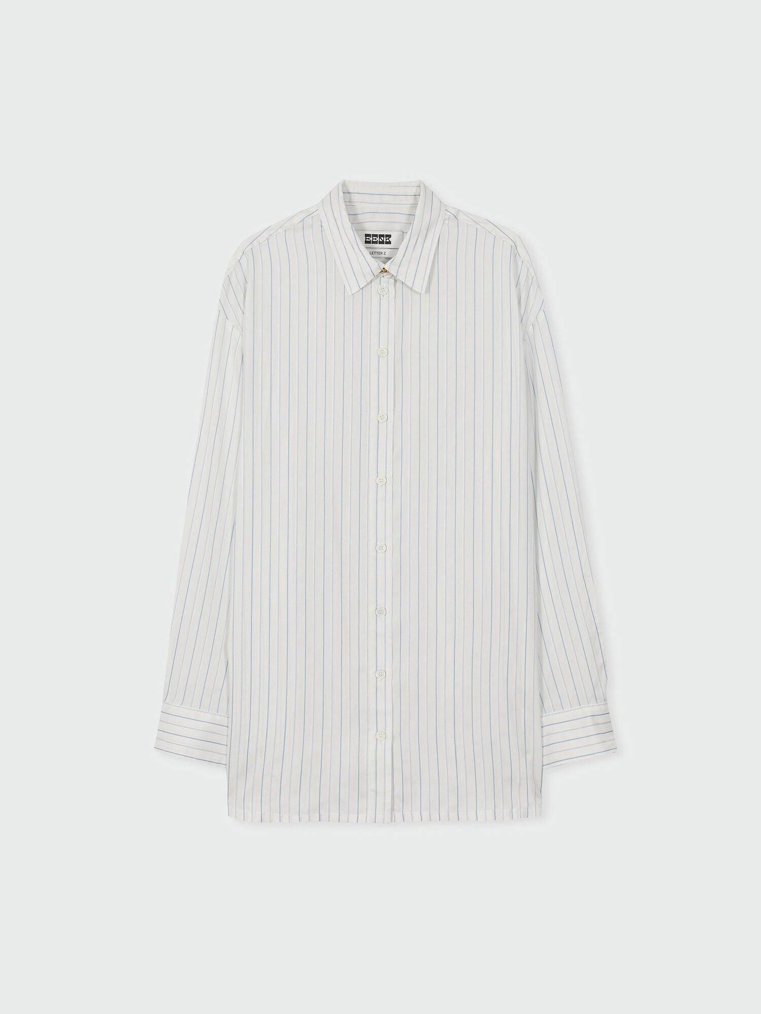 EENK ZANCY Oversized Shirt with Brooch - Ivory Stripe