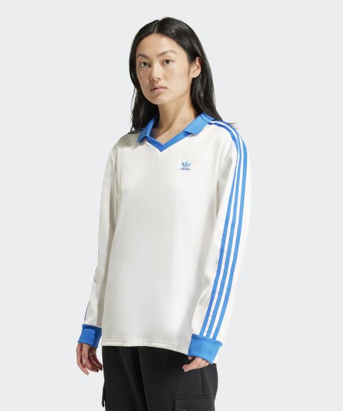 ADIDAS ADIDAS T-Shirt Long Sleeve - White:Blue