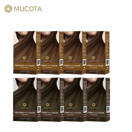 MUCOTA Treatment Easy Color Hair Dye Season 2 8 Boxes Yellow Brown (4) + Khaki Brown (4)