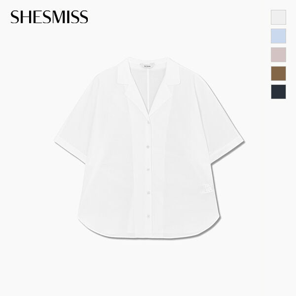 SHESMISS Minimal open collar half shirt_SWWSTQ21130