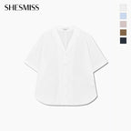 SHESMISS Minimal open collar half shirt_SWWSTQ21130