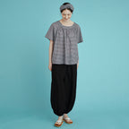 CHIQUITA 6th_Summer check rom blouse black 232304CBK (domestic production)