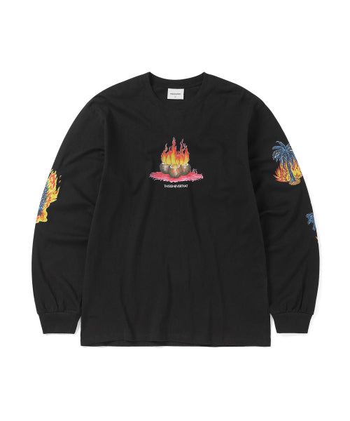 THISISNEVERTHAT THISISNEVERTHAT T-Shirt Burning Palm Tree L/S Off Black