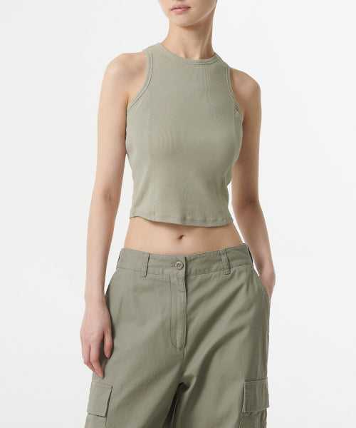 MUSINSA STANDARD WOMAN MUSINSA STANDARD WOMAN Ribbed Racer Back Tank Top (Sage)