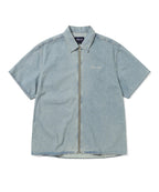 THISISNEVERTHAT THISISNEVERTHAT Washed Denim Zip Shirt Washed Blue
