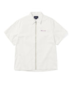 THISISNEVERTHAT THISISNEVERTHAT Washed Denim Zip Shirt Off White