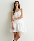 MUSINSA STANDARD WOMAN MUSINSA STANDARD WOMAN Women's Cotton Tiered Mini Dress (White)