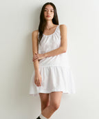 MUSINSA STANDARD WOMAN MUSINSA STANDARD WOMAN Women's Cotton Tiered Mini Dress (White)