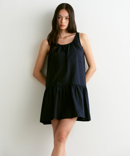 MUSINSA STANDARD WOMAN MUSINSA STANDARD WOMAN Women's Cotton Tiered Mini Dress (Navy)