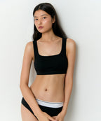 MUSINSA STANDARD WOMAN MUSINSA STANDARD WOMAN Women's Square Neck Cotton Bra Top Black