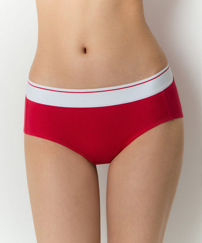 MUSINSA STANDARD WOMAN Women's Cotton White Banded Panties [Red]