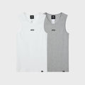 EMIS TWO PACK SLEEVELESS-WHITE/GRAY