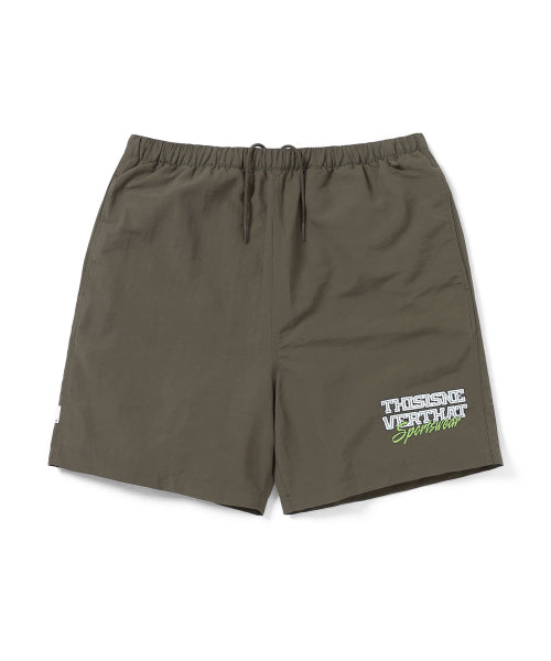 THISISNEVERTHAT THISISNEVERTHAT Big Logo Nylon Shorts Brown