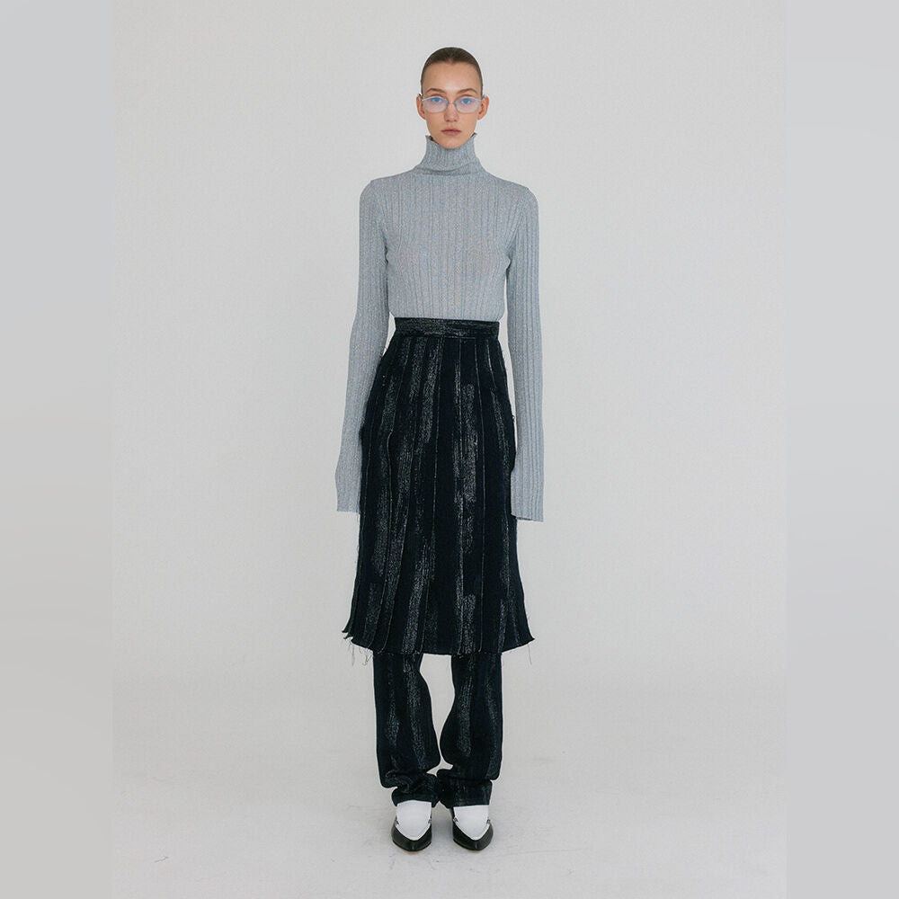 EENK ZLAIIN Pleated Skirt - Navy