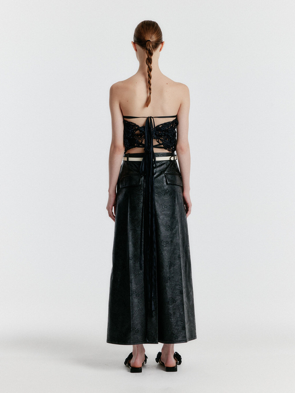 EENK YICOLE Tucked Maxi Skirt - Black