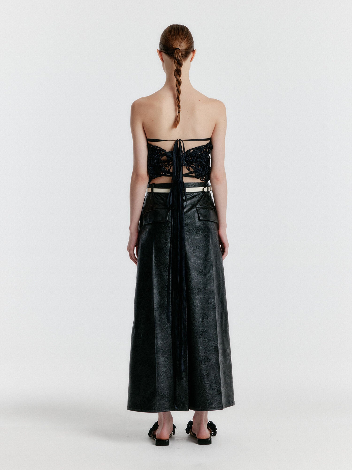 EENK YICOLE Tucked Maxi Skirt - Black