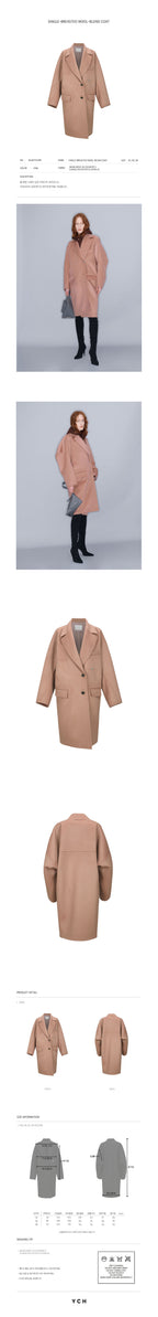 YCH SINGLE-BREASTED WOOL-BLEND COAT PINK (W23OT012PK)