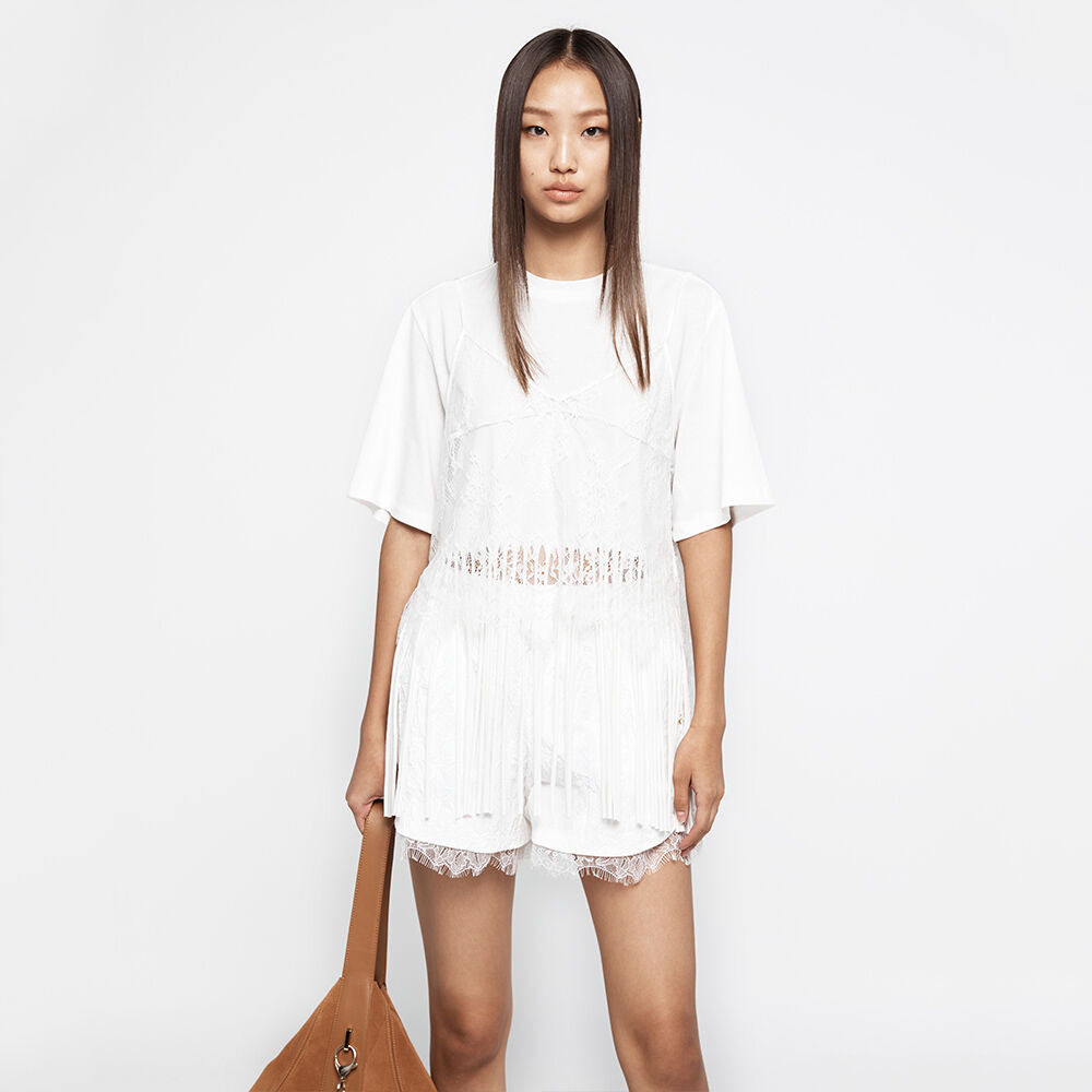 YCH LAYERED LACE TOP WHITE (R25TO10071WH)