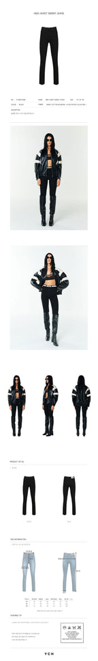 YCH HIGH-WAIST SKINNY JEANS BLACK (F23DB703BK)