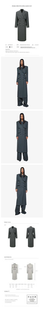 YCH DOUBLE-BREASTED WOOL-BLEND COAT GREY (F24OT0051GY)