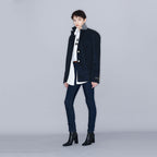 YCH SINGLE-BREASTED LAYERED JACKET NAVY (W23JK108NV)