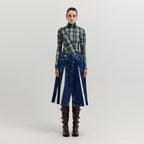 EENK EENK XICO Pleated Denim Skirt - Dark Navy