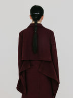 EENK ZUY Denim Utility Jacket - Burgundy