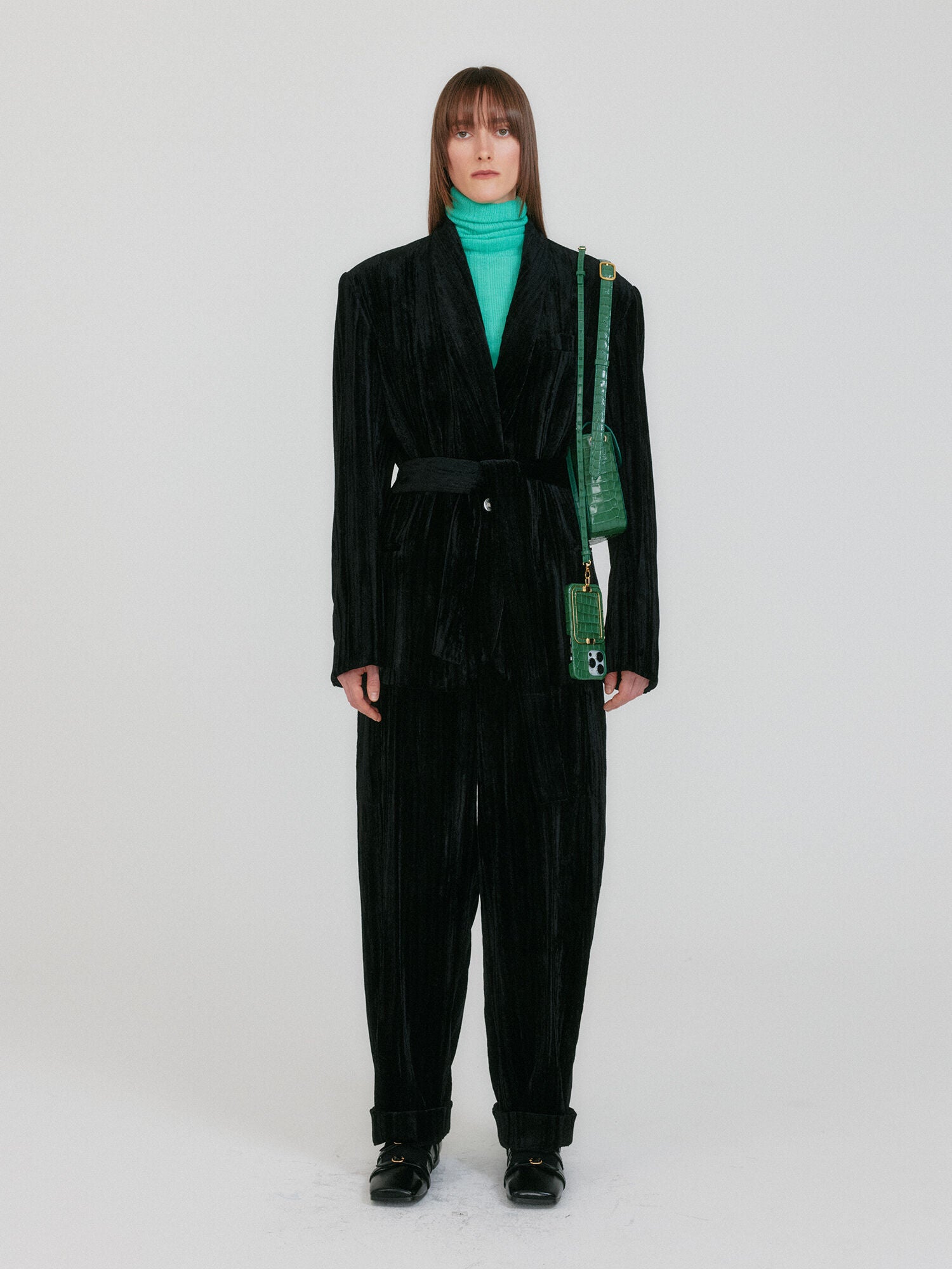 EENK ZOVIET Shawl Collar Single-Button Jacket - Black