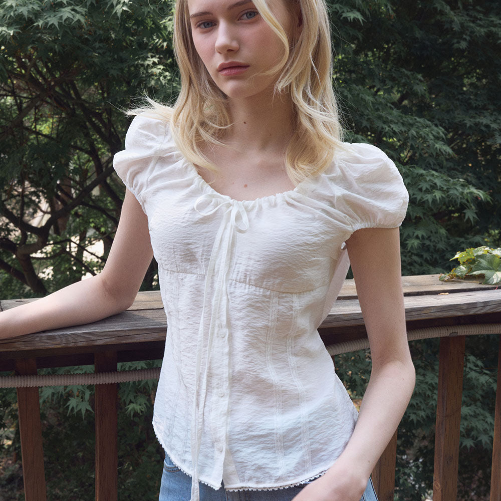 HAINT VIRO SHEER STRING BLOUSE 2COL_IVORY