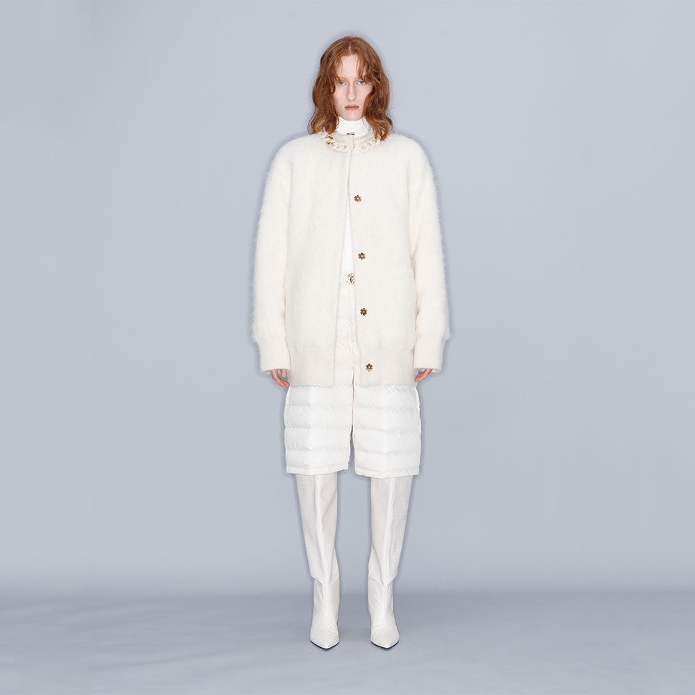 YCH TRIMMED MOHAIR-BLEND JACKET CREAM (W23KT811CR)