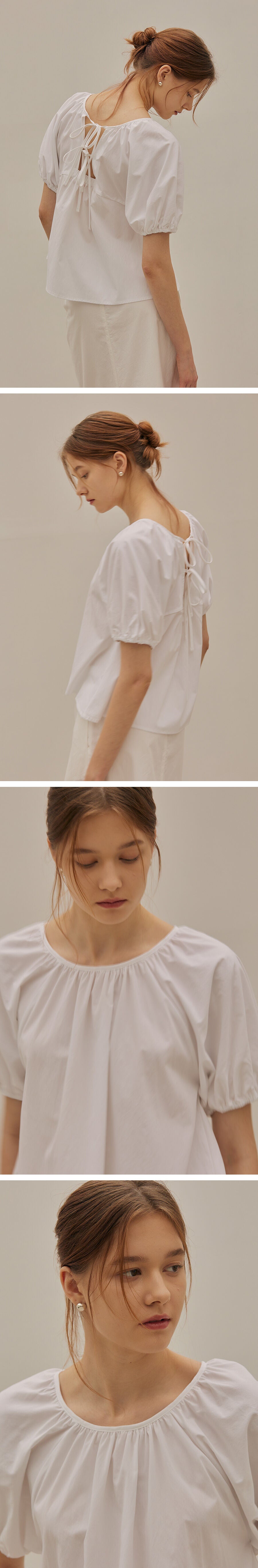 MANGOMANYPLEASE INES SHIRRING BLOUSE (3colors)