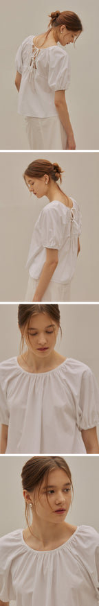 MANGOMANYPLEASE INES SHIRRING BLOUSE (3colors)