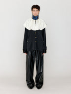 EENK EENK Blouse Big Collared - Black/Ivory